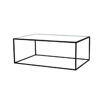 Журнальный стол Cube Long glass черного цвета с белой столешницей